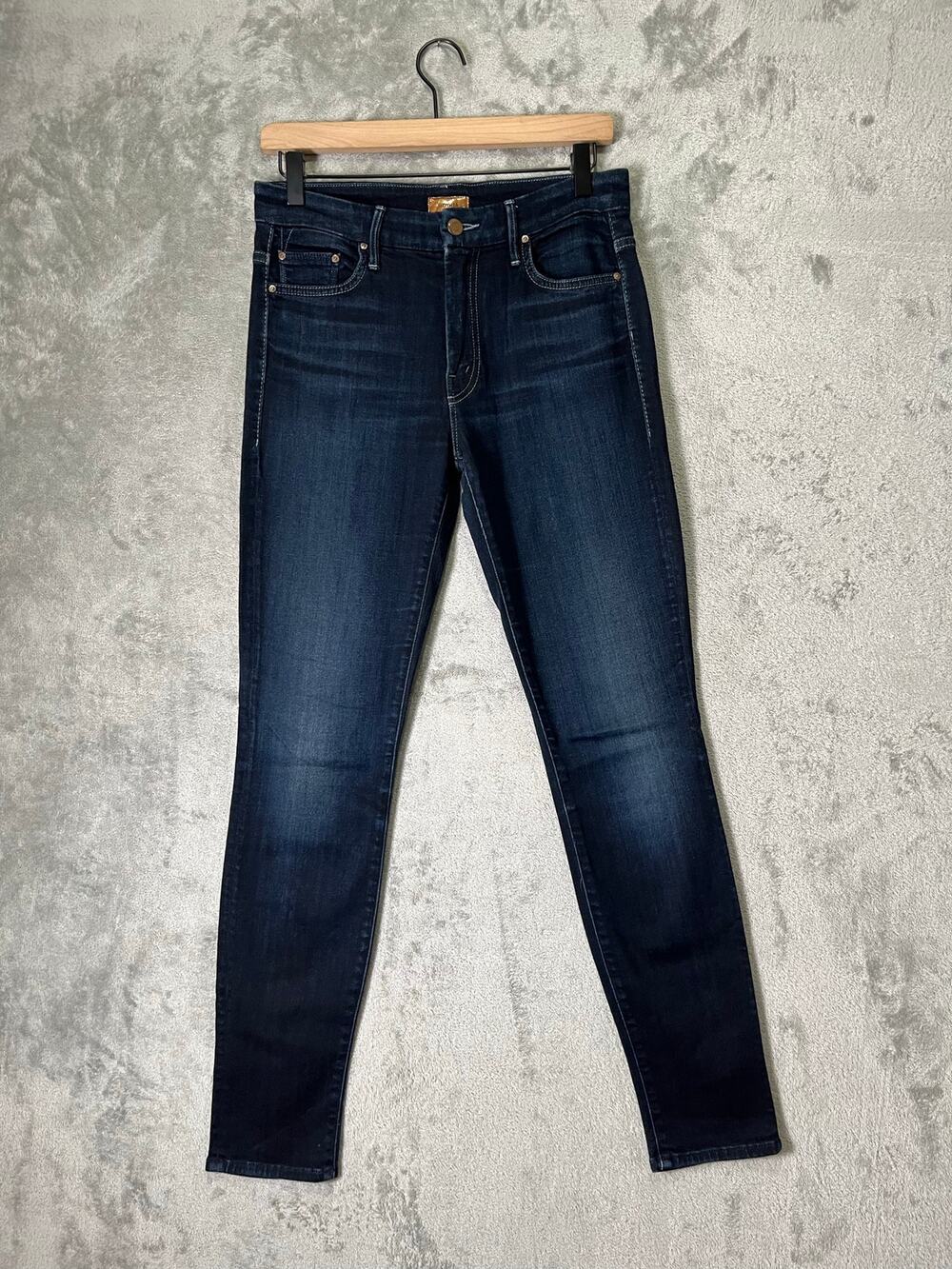 MOTHER The High Waisted Looker Dark Wash High Rise Stretch Skinny Denim Jeans 28